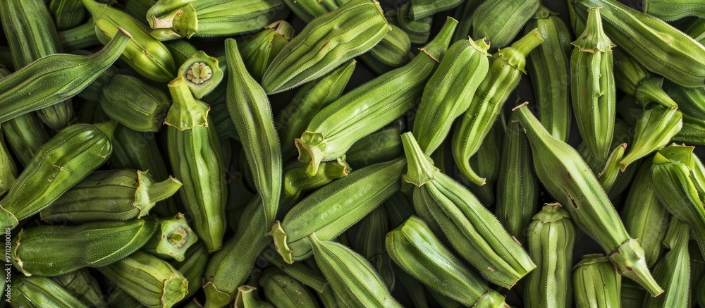 Fresh Okra Lady Finger Full Frame Crop Fresh Okra Lady Finger Full Frame Crop