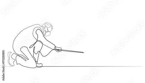 continuous line of pest control. one line drawing of pest controller spraying disinfectant. isolated white background