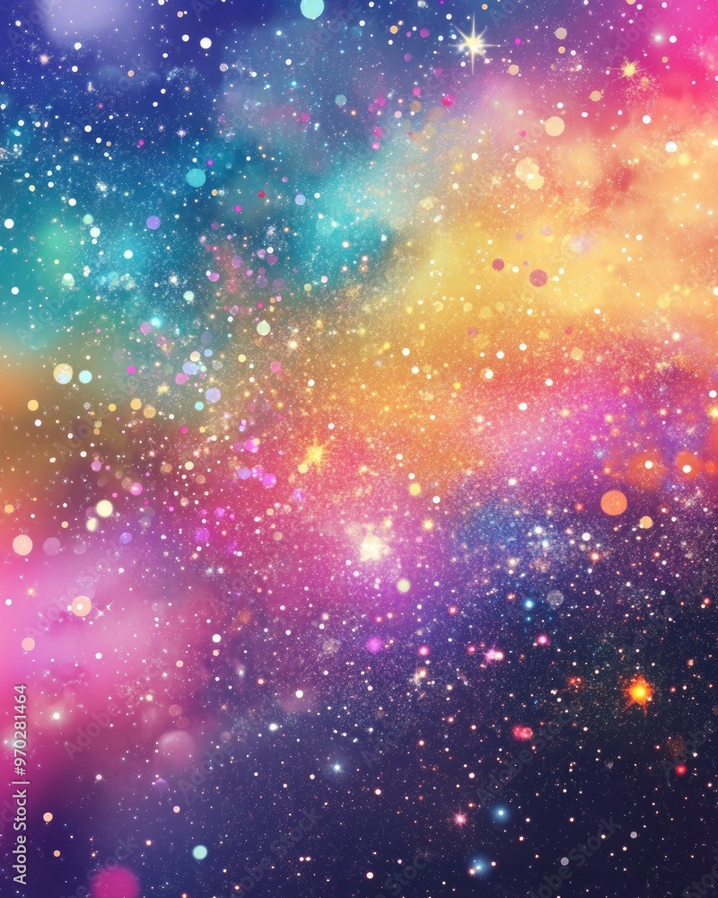 Vibrant multicolored 2D cartoon template featuring cosmic stars Abstract glitter illustration ideal for creative business advertising Vibrant multicolored 2D cartoon template featuring cosmic stars Abstract glitter illustration ideal for creative business advertising