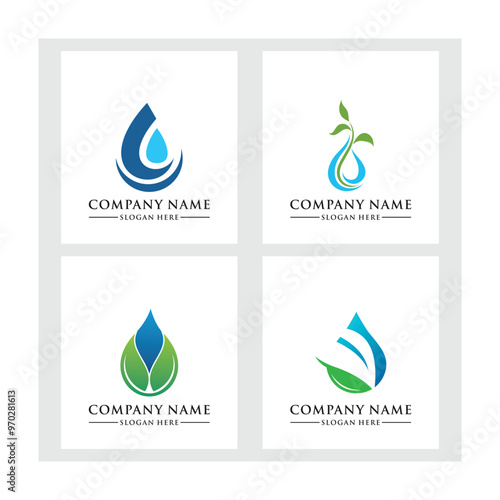 Beauty water logo template photo