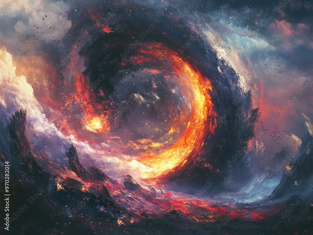 Fantasy illustration featuring abstract imagery Fantasy illustration featuring abstract imagery