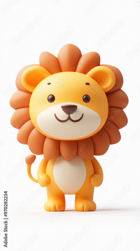 A cute cartoon lion character with a friendly expression and round features. A cute cartoon lion character with a friendly expression and round features.