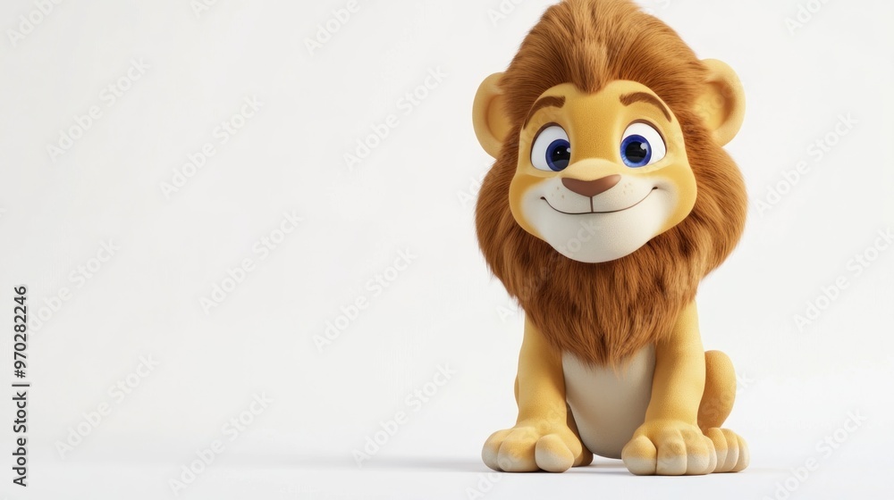 A cute cartoon lion character with a friendly expression, designed for children's entertainment. A cute cartoon lion character with a friendly expression, designed for children's entertainment.