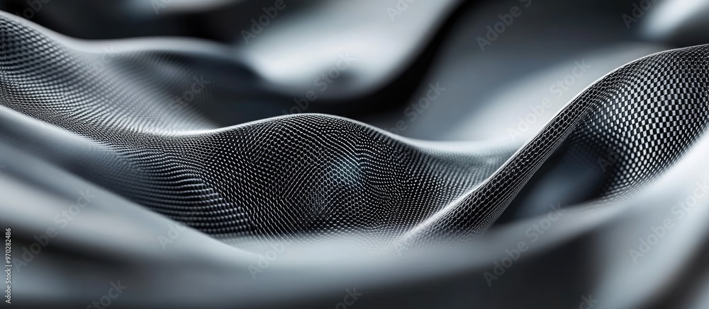 Naklejka premium Futuristic Metallic Blurred Background with Silver Dynamic Layers Sleek Fluid Illustration of a Minimal Digital Gray Surface and Modern Aluminum Gradient Mesh