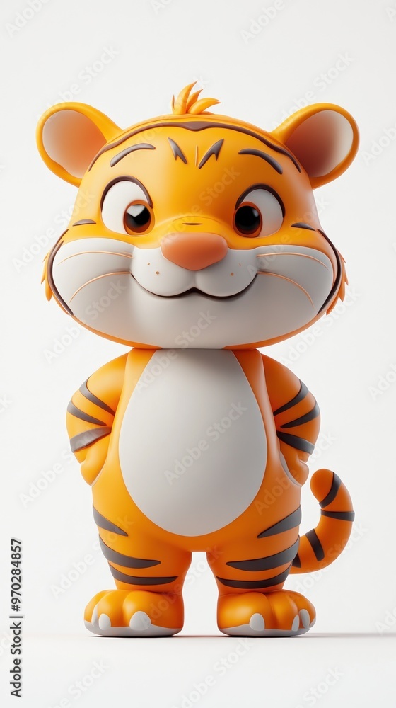 A cute cartoon tiger character with a friendly expression and vibrant colors. A cute cartoon tiger character with a friendly expression and vibrant colors.