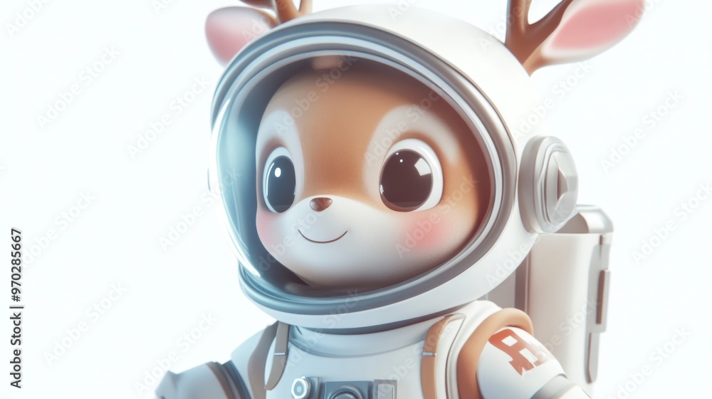 A cute deer in a spacesuit, ready for an adventure in space. A cute deer in a spacesuit, ready for an adventure in space.