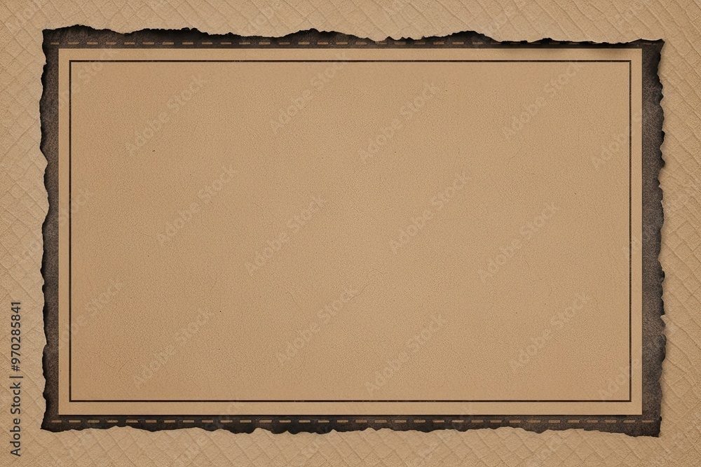 Fototapeta premium Unique Kraft Torn Top Right Corner Background with Textured Paper Design and Distinctive Border Element
