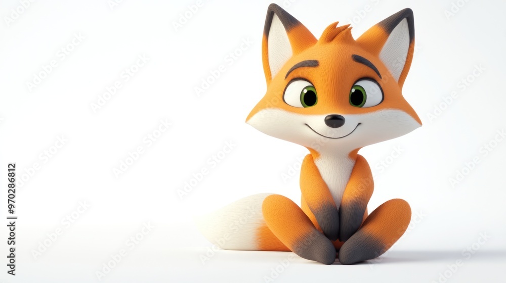 A cute, animated fox character sitting and smiling, showcasing a friendly demeanor. A cute, animated fox character sitting and smiling, showcasing a friendly demeanor.