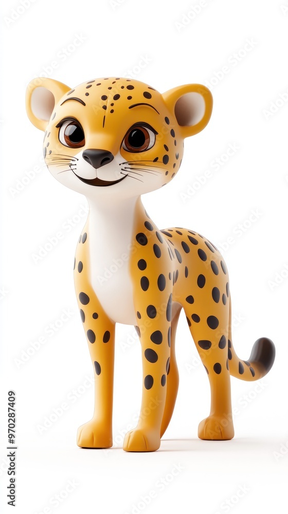 A cute, animated leopard character with a playful expression and vibrant spots. A cute, animated leopard character with a playful expression and vibrant spots.