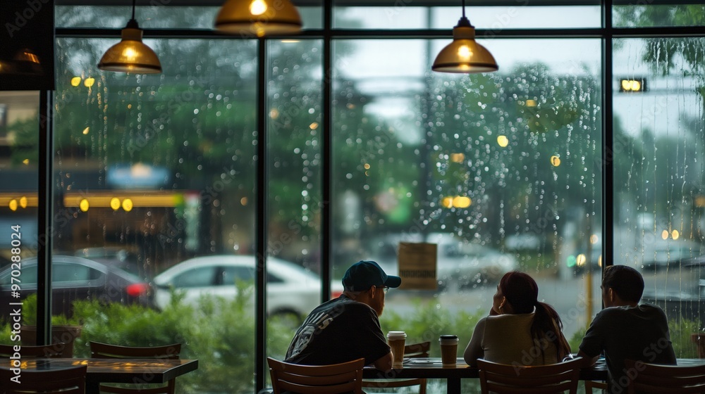 a group of friends sit in the coffee shop a group of friends sit in the coffee shop