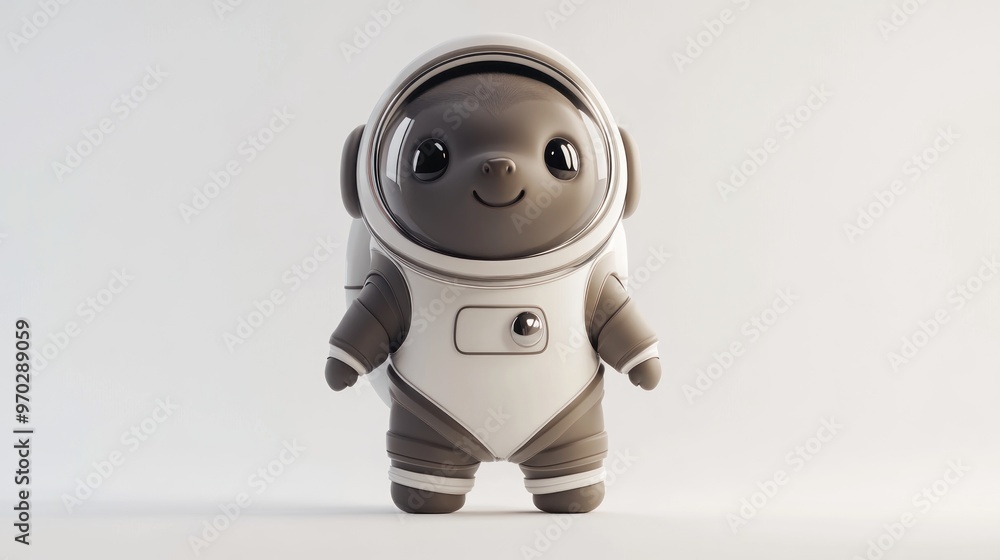 A cute, cartoonish astronaut character with a friendly expression. A cute, cartoonish astronaut character with a friendly expression.