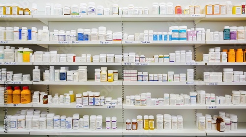 Wallpaper Mural Assortment of Pharmaceutical Products Arranged on Pharmacy Shelves Torontodigital.ca