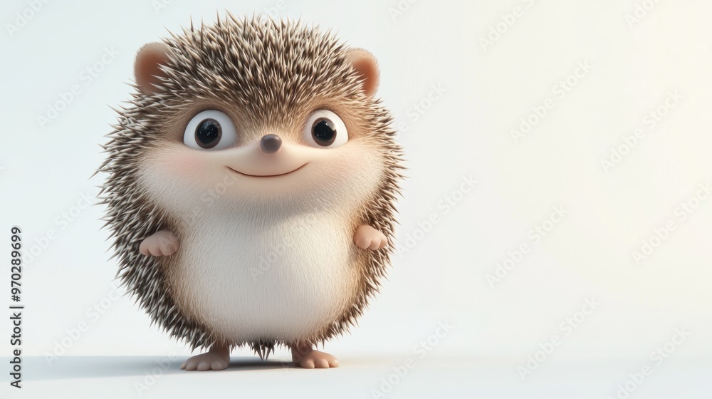 A cute, cartoonish hedgehog character with a friendly expression. A cute, cartoonish hedgehog character with a friendly expression.