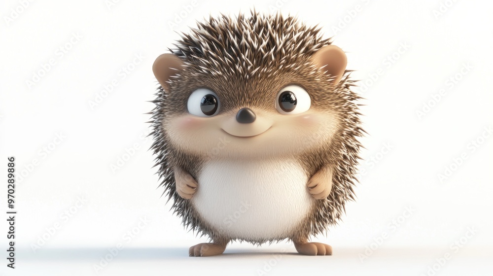 A cute, cartoonish hedgehog with a friendly expression and spiky fur. A cute, cartoonish hedgehog with a friendly expression and spiky fur.