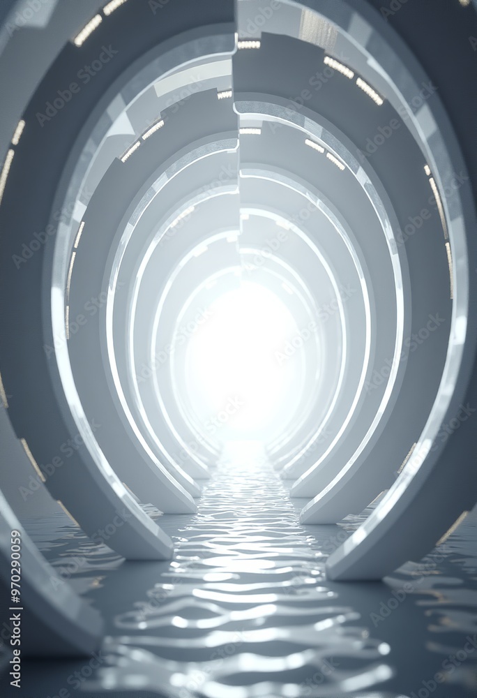 Obraz premium Dynamic Energy Flow: Abstract Sci-Fi Portal Poster