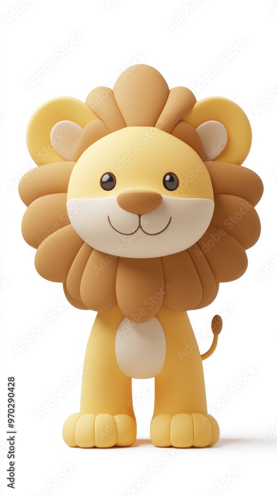 A cute, cartoonish lion character with a friendly expression and a fluffy mane. A cute, cartoonish lion character with a friendly expression and a fluffy mane.