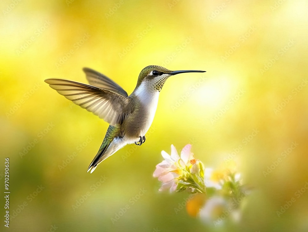 Fototapeta premium hummingbird isolated on summer background