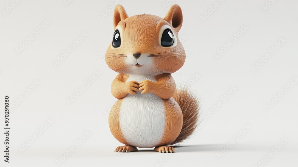 A cute, cartoonish squirrel with a friendly expression, ideal for children's media or illustrations. A cute, cartoonish squirrel with a friendly expression, ideal for children's media or illustrations.