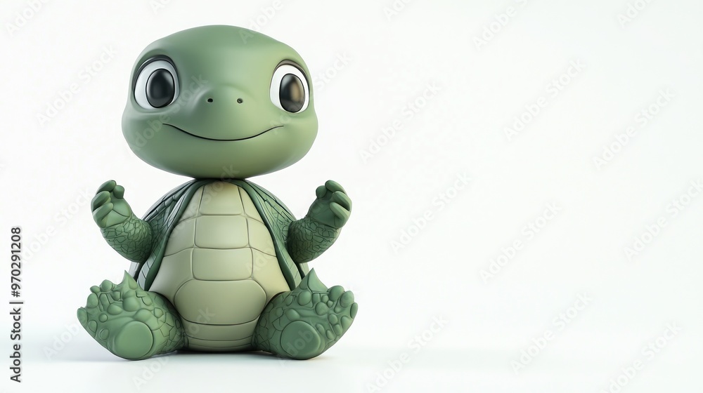 A cute, cartoonish turtle character with big eyes and a friendly expression. A cute, cartoonish turtle character with big eyes and a friendly expression.