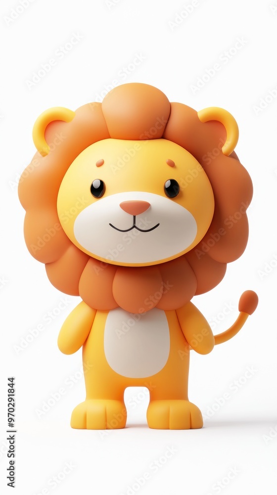 A cute, stylized cartoon lion character with a friendly expression and bright colors. A cute, stylized cartoon lion character with a friendly expression and bright colors.