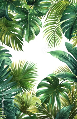 Wallpaper Mural Tropical Leaves Border Torontodigital.ca