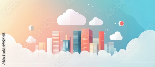 Cloud Based Enterprise Architecture Against Sky Background