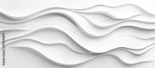 Fototapeta Naklejka Na Ścianę i Meble -  Sedimentary Concrete Texture In White 3D Wall Panel With Relief