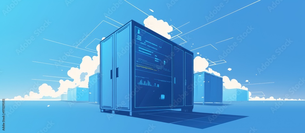 Obraz premium Data Center Featuring Servers And Network Equipment