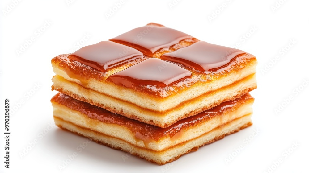 Sweet layered dessert with glossy caramel topping, perfect for indulgent treats and festive celebrations. Sweet layered dessert with glossy caramel topping, perfect for indulgent treats and festive celebrations.