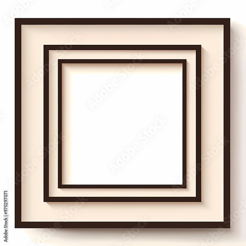 Triple Square Frame  A minimalist and stylish triple square frame with a subtle shadow effect.  Perfect for adding a touch of elegance to any design. 