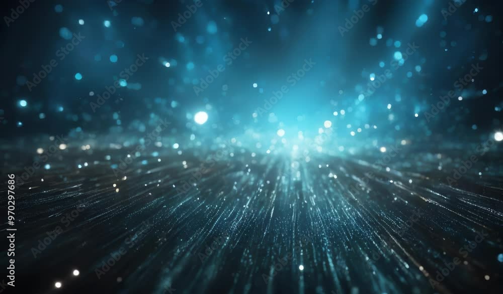 Blue Glittering Background with Sparkles and Lights Blue Glittering Background with Sparkles and Lights