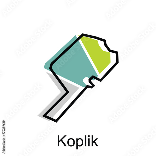 Map City of Koplik, Vector isolated illustration of simplified administrative design, logotype element for template photo