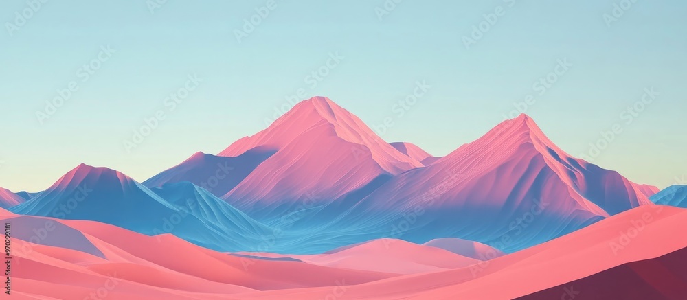 Mountains In Desert With Indigo Blue Hues In Unreal Engine Mountains In Desert With Indigo Blue Hues In Unreal Engine