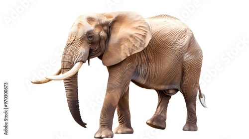 Elephant full image on isolated white background