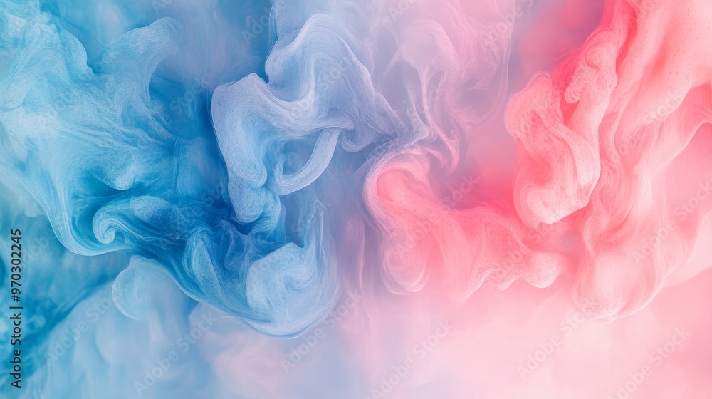 Abstract waves of blue and pink smoke Abstract waves of blue and pink smoke