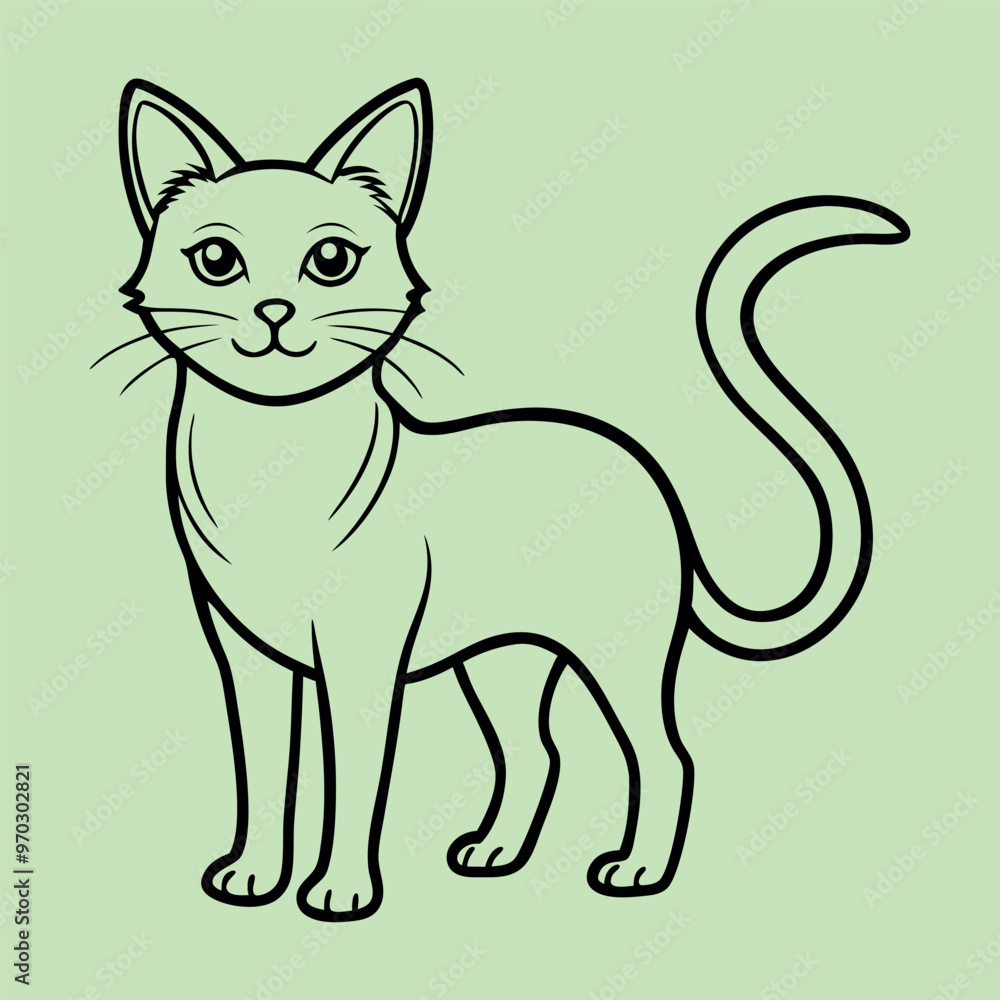 Line Art Cat Outline Vector Design Line Art Cat Outline Vector Design