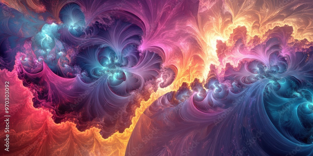 Fototapeta premium Abstract fractal background featuring 3D rendering techniques