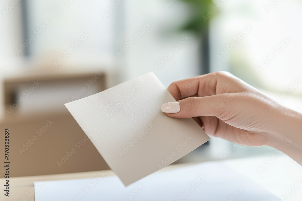 Hand Holding a Blank Paper Hand Holding a Blank Paper