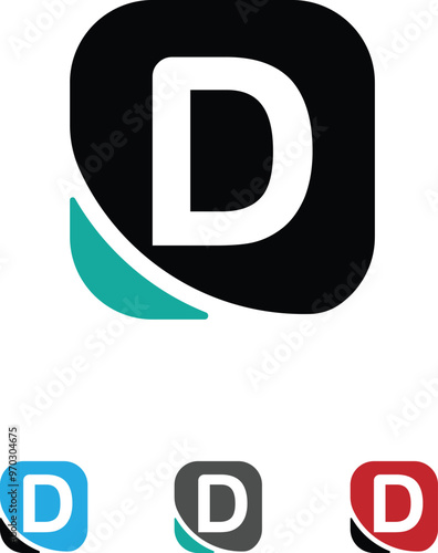 Initials letter D flat design D later design concept
