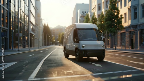 Smartphone App Guiding a Self-Driving Van: Delivering Packages to Specific Locations Within a City with GPS Tracking – The Future of Delivery