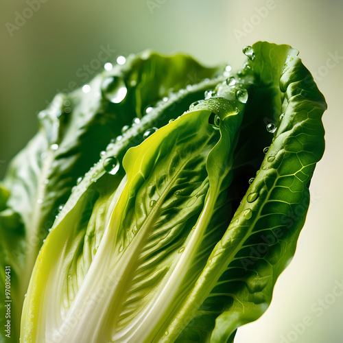 Green leafy vegetables being washed clean with water droplets still clinging to the leaves.