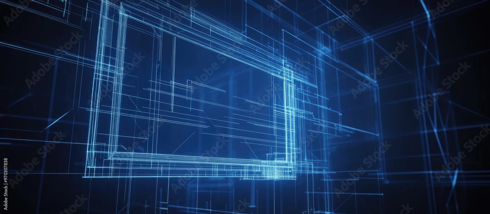 3D Rendering of a Flat Screen Television Blueprint 3D Rendering of a Flat Screen Television Blueprint