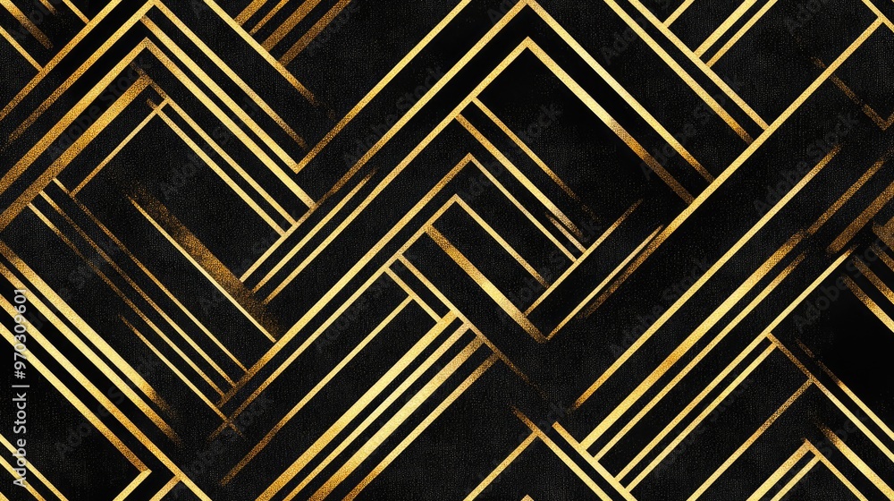 Abstract geometric pattern featuring stripes and lines Seamless background design in gold and black Simple lattice graphic elements Abstract geometric pattern featuring stripes and lines Seamless background design in gold and black Simple lattice graphic elements
