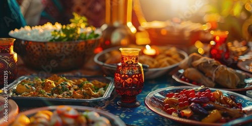 Middle Eastern Suhoor or Iftar cuisine photo