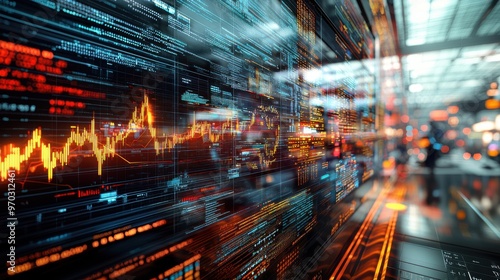 Futuristic Robotic Traders on Automated Trading Floor with Advanced Technology