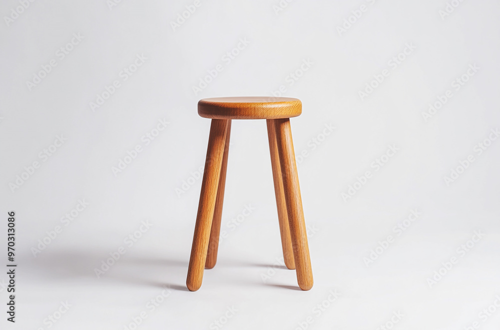 a simple wooden stool with a round seat a simple wooden stool with a round seat