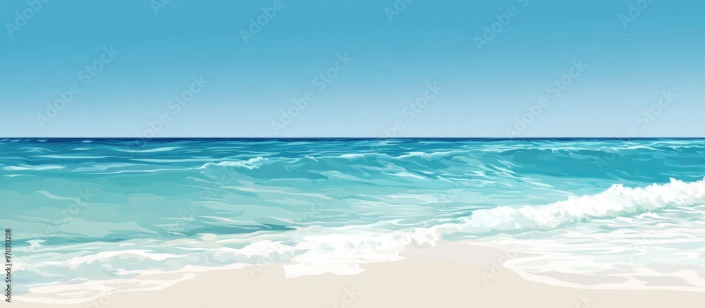 Fototapeta premium Resplendent Crystal Clear Ocean Water With White Sandy Beach