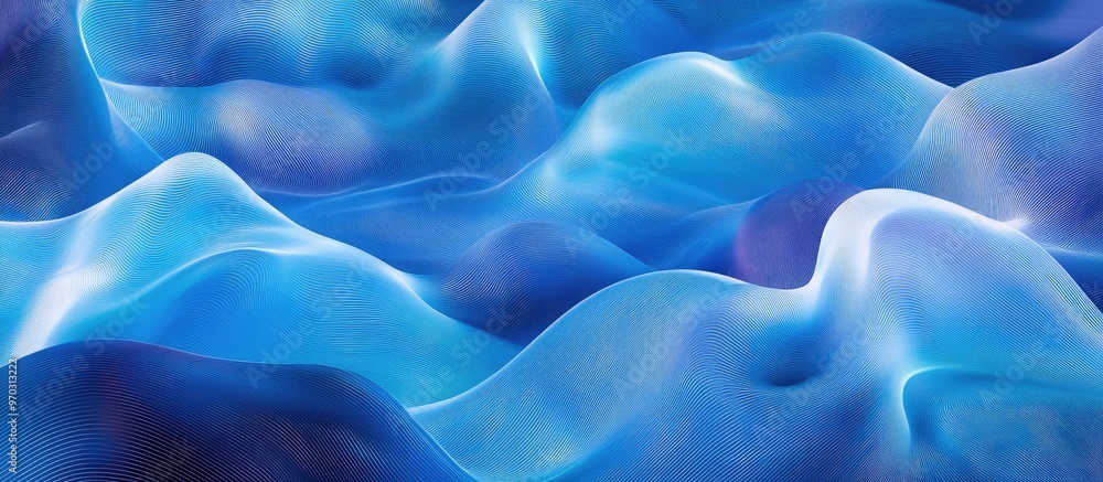 Obraz premium 2d background featuring abstract blue waves and lines