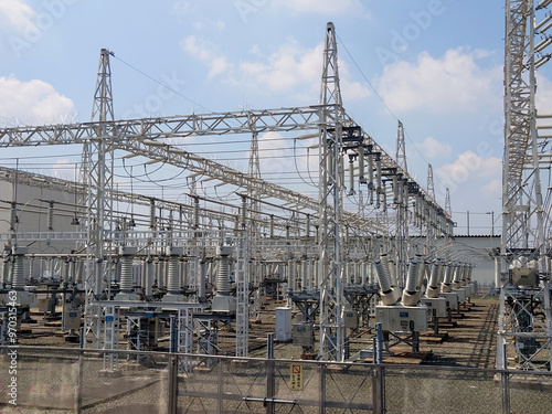 A part of a substation / ある変電所の変圧器群(外観撮り)