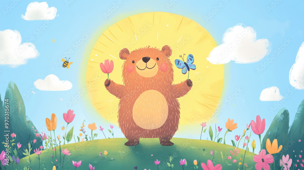 Obraz premium Happy Bear Spring.